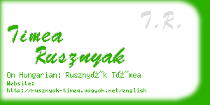 timea rusznyak business card